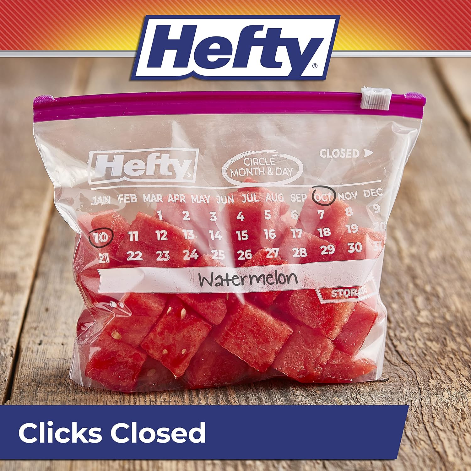 Thumbnail 5 de Hefty Slider Calendar Storage Bags Quart 160 count