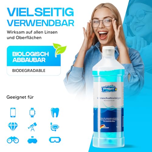 Detalle de PURGE Ultraschallreiniger Konzentrat 1:100 – Brillen & Schmuck Reinigung
