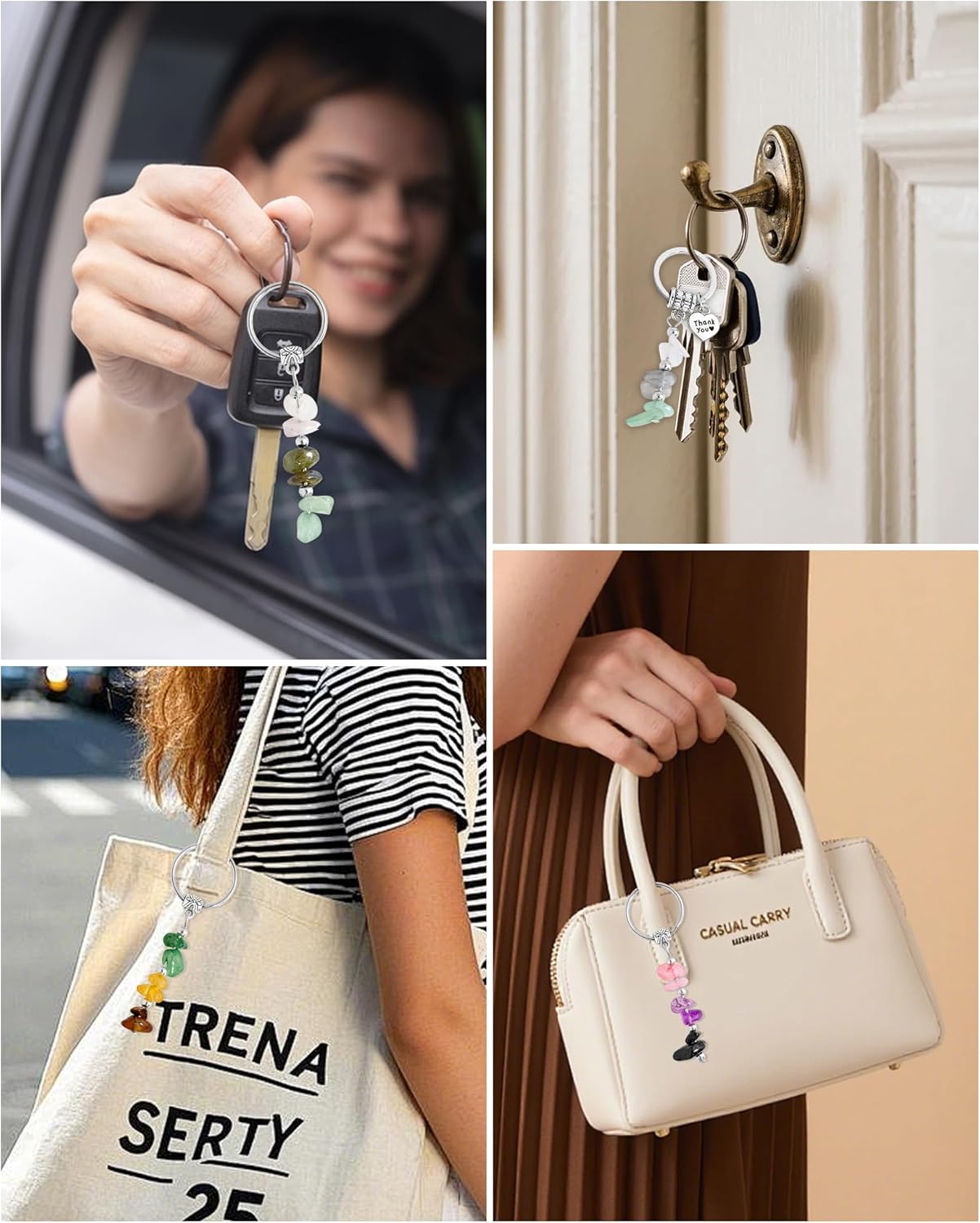 Thumbnail 5 de Seyaa Idee Cadeau Femme — Porte-Clé Porte-Bonheur en Pierre Naturelle
