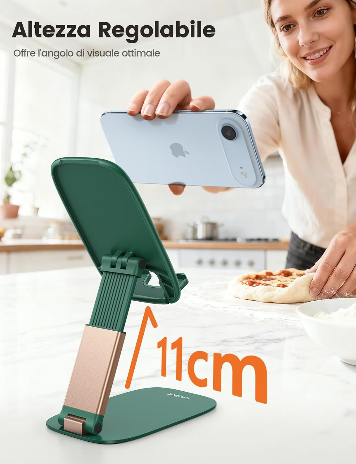 Detalle 2 de Lamicall Supporto Telefono Scrivania Pieghevole – Ultrasottile 15 mm, Base Metallica e Angolazione Regolabile