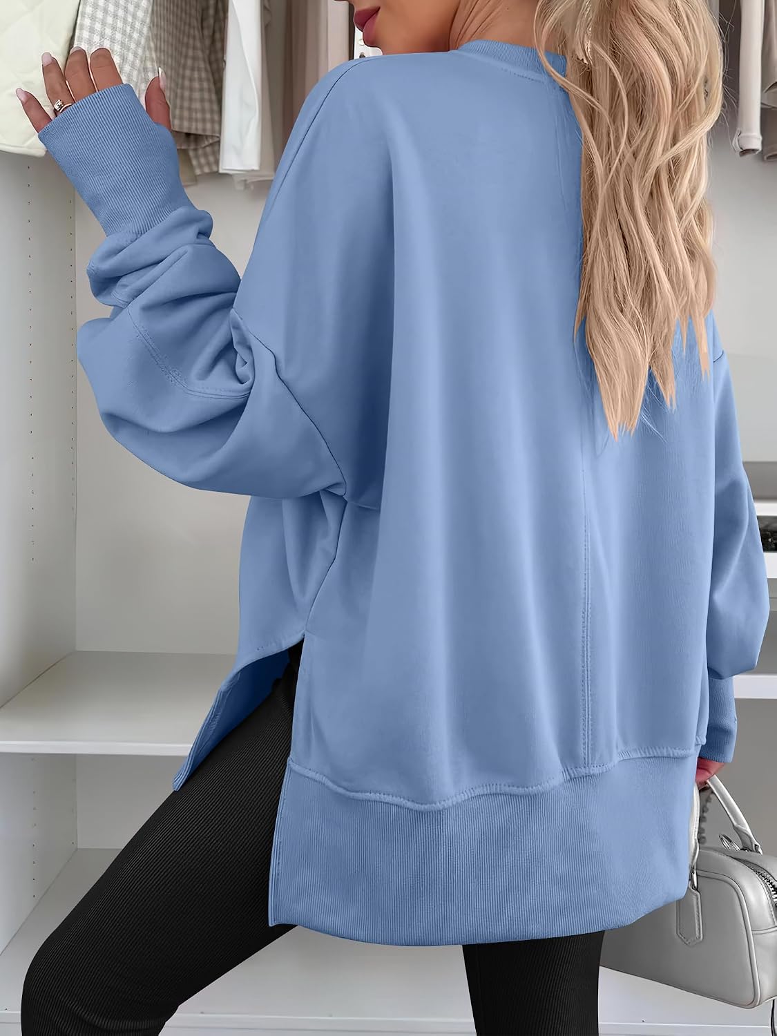 Detalle 2 de ANRABESS Oversized Women's Hoodie thumbhole long sleeve