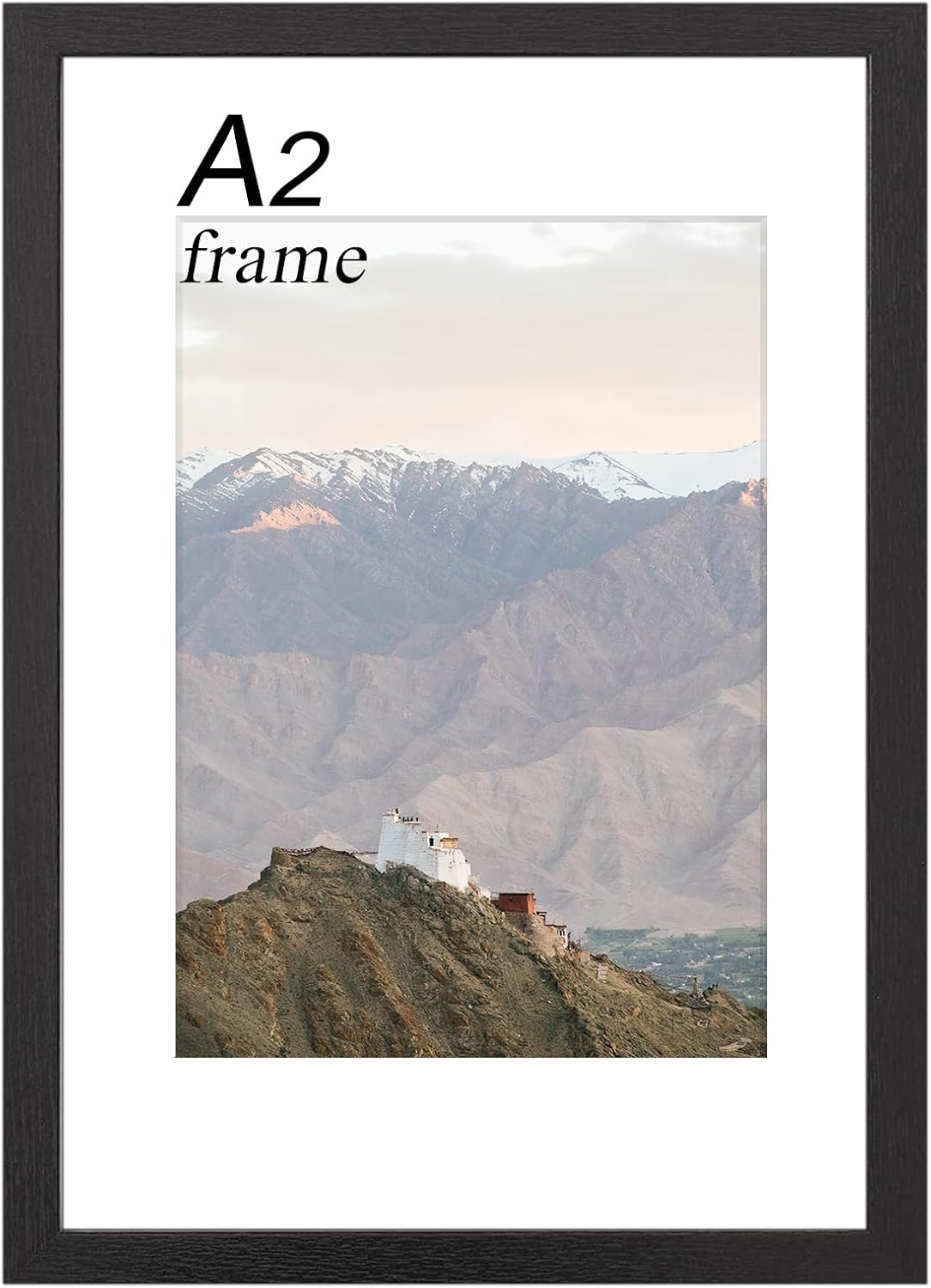 Detalle de RUN HELIX A2 Solid Wood Picture Frame (42 x 59.4 cm) with Black Frame & Plexiglass, Wall Mount