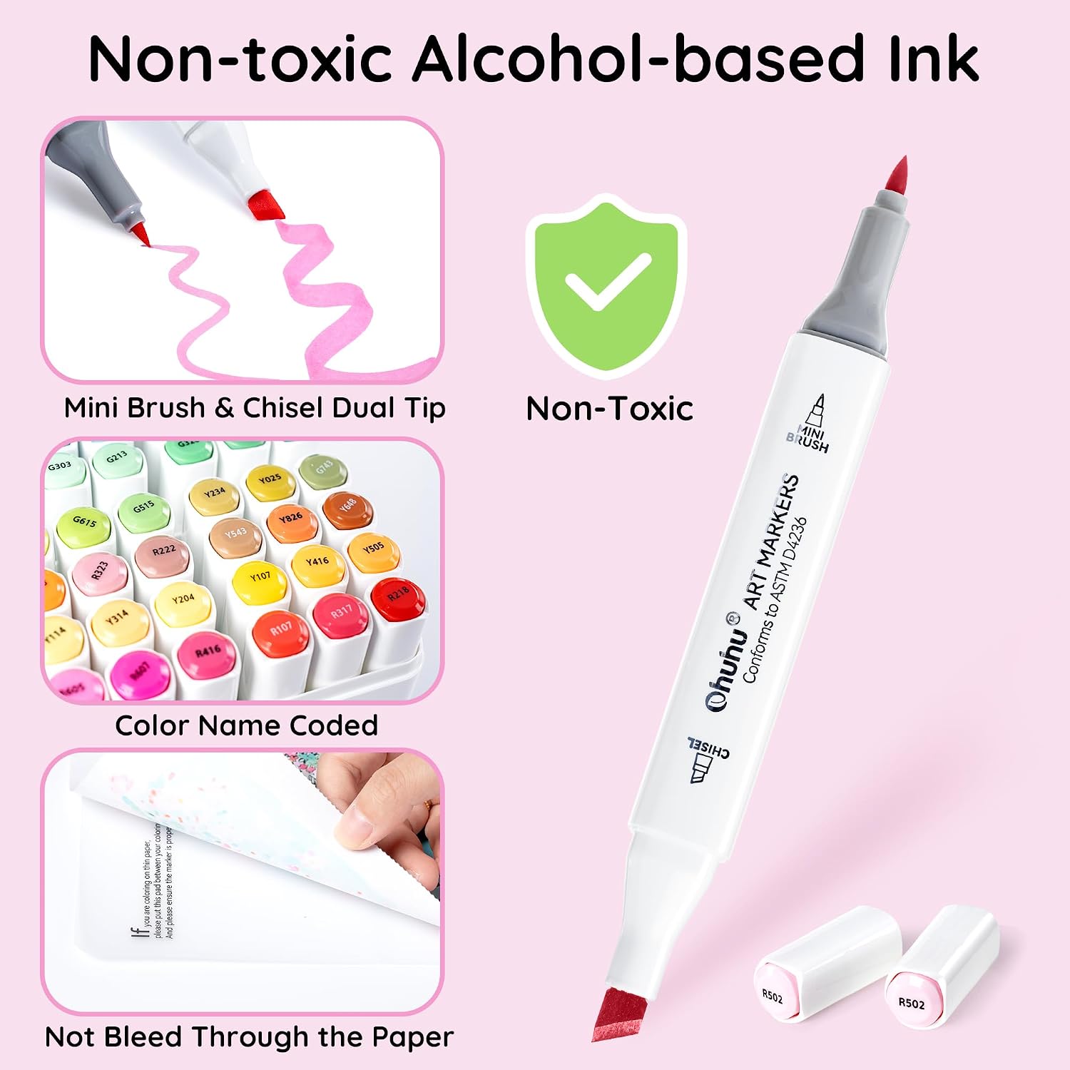 Detalle 2 de Ohuhu Alcohol Markers, 80 colours