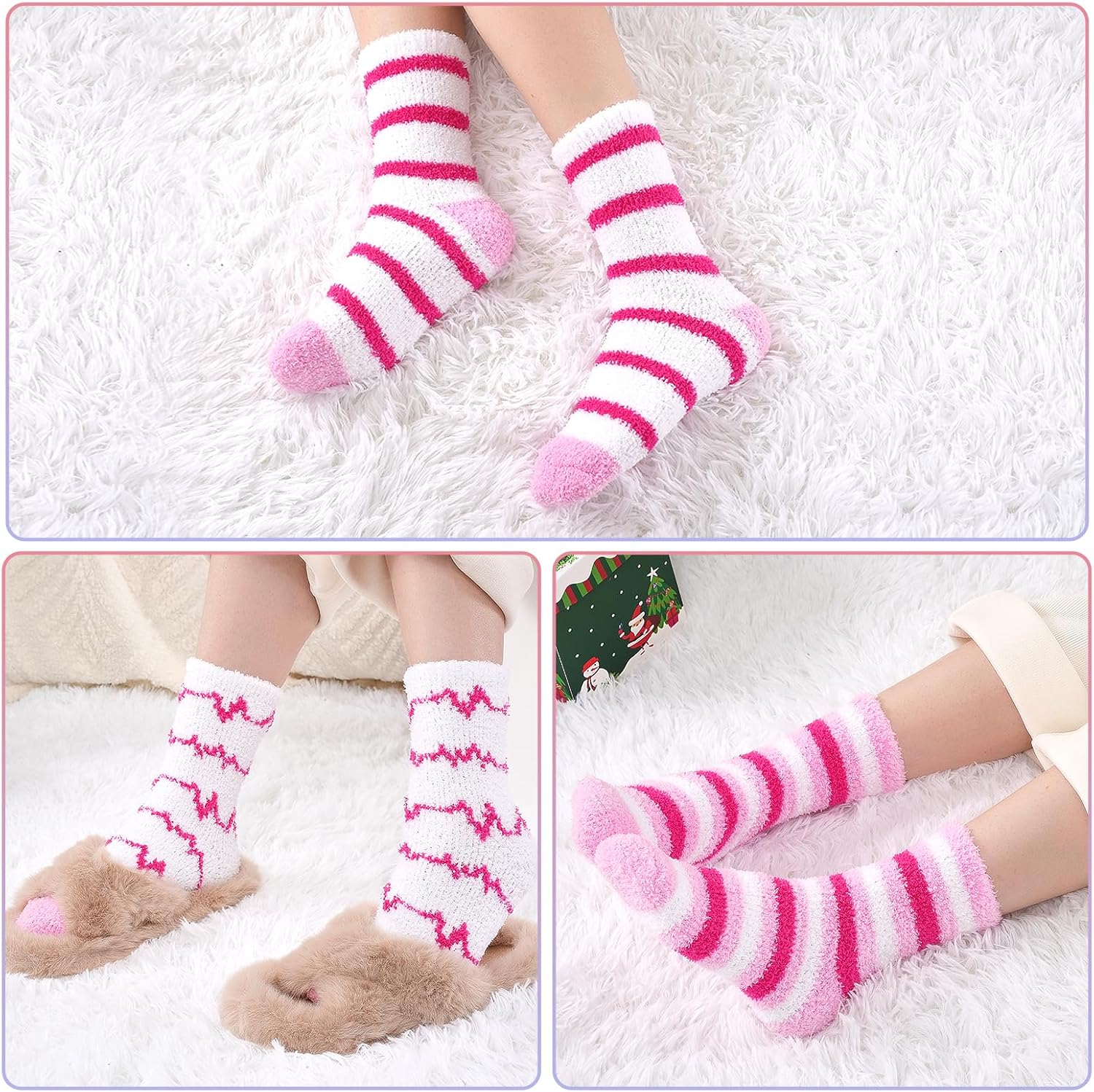 Thumbnail 6 de Niofind Chaussettes Chaudes Femme 36-42 Corail