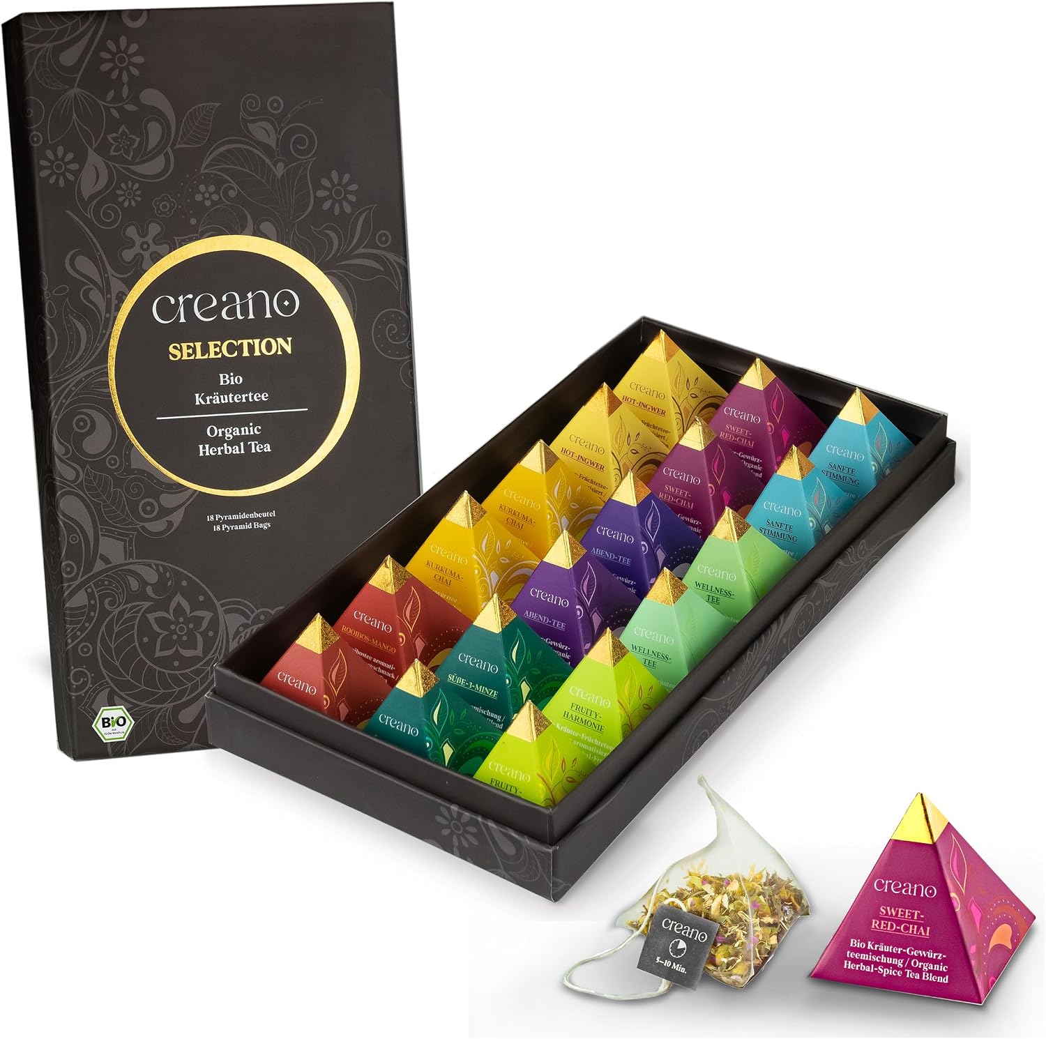 Detalle de Creano Set Regalo Tisane Biologiche 18 piramidi 🍵