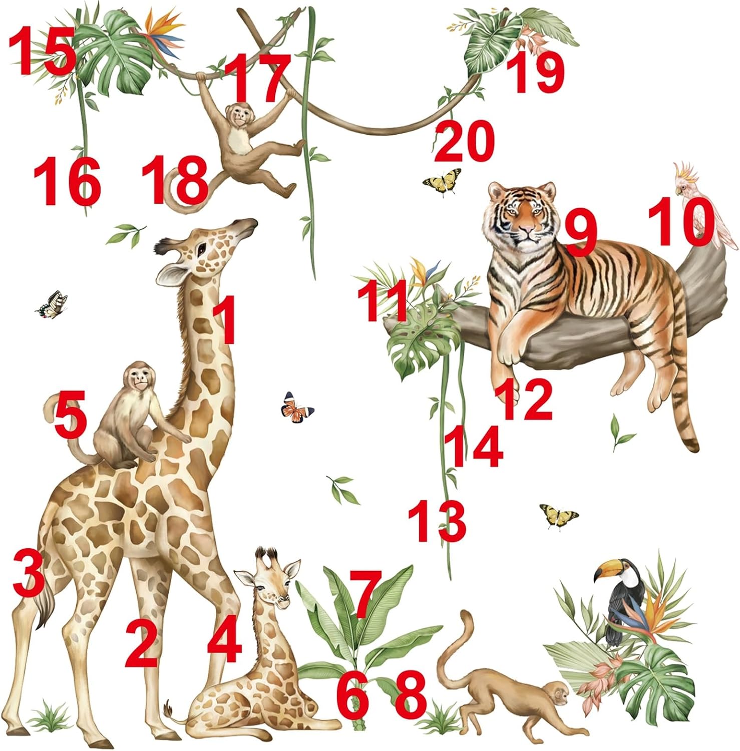 Thumbnail 4 de wondever Jungle Animal Wall Stickers