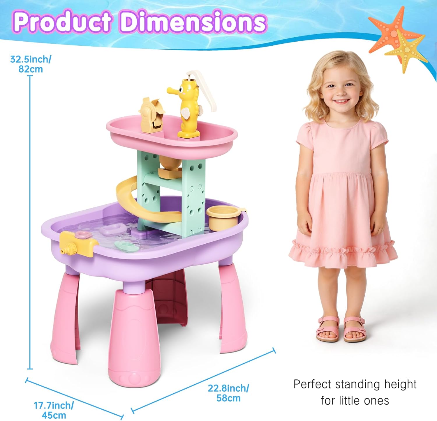 Thumbnail 6 de CRATIVWOOD Toddler Water Table for Kids — 6-in-1 Sand & Water Play with 28 Accessories
