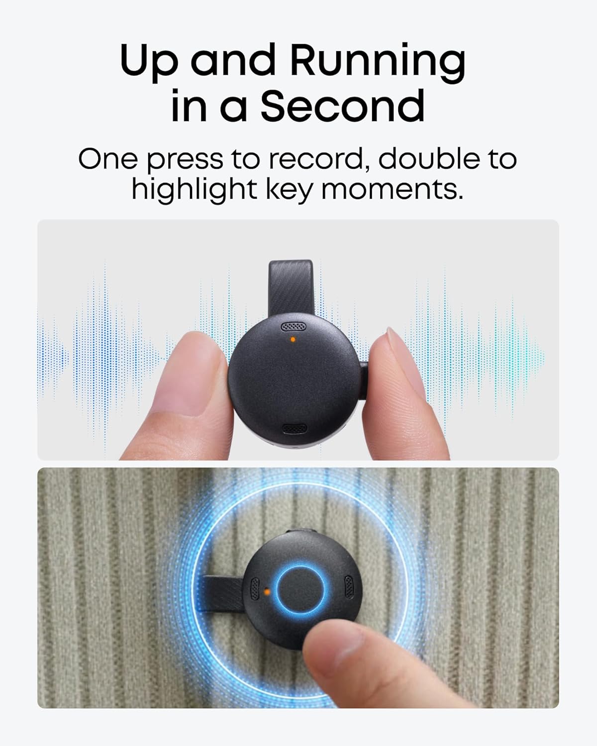 Thumbnail 4 de soundcore Work AI Voice Recorder by Anker — Wearable AI Meeting Companion