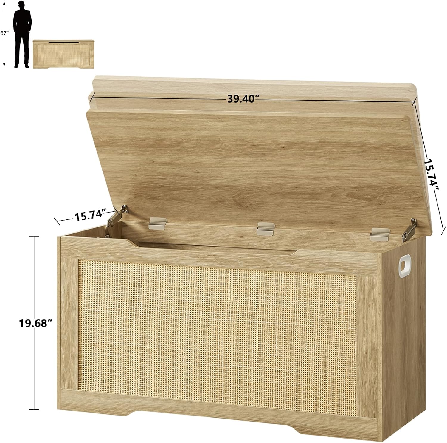 Detalle de Usikey 39.4-Inch Storage Bench