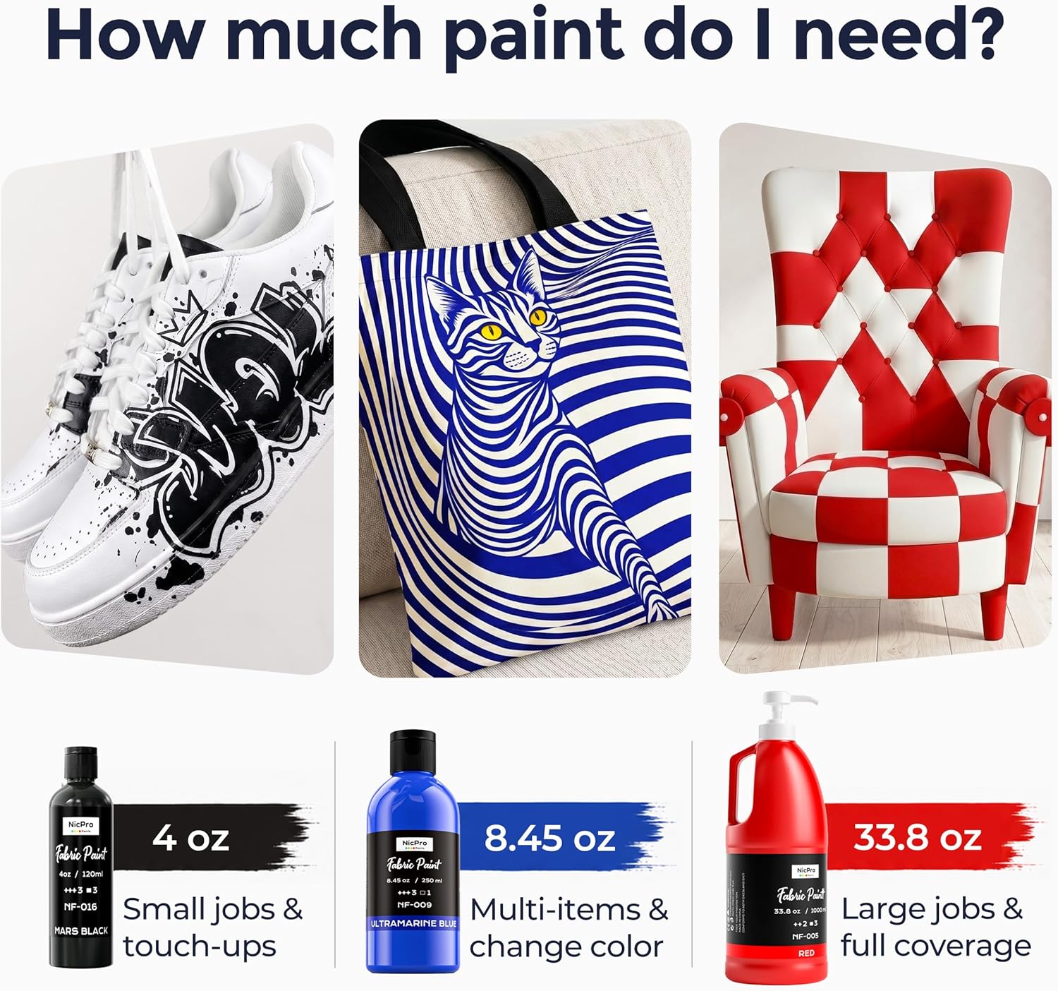 Thumbnail 6 de Nicpro Gold Fabric Paint (8.45 oz / 250 ml) – Permanent, soft non-toxic textile paint for DIY crafts