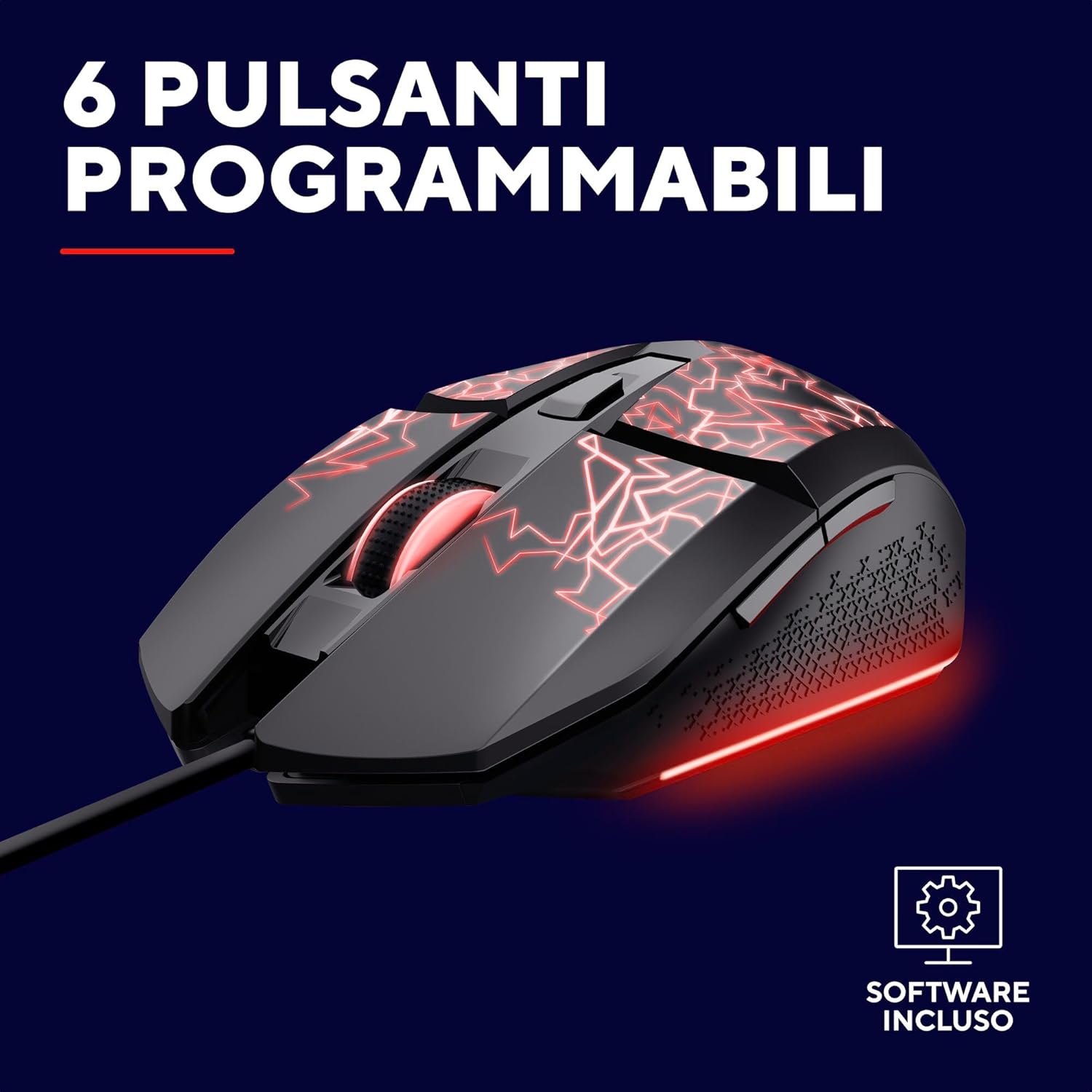 Thumbnail 4 de GXTrust 1113 Vylax: mouse gaming USB con LED multicolore, DPI 200–6400 e 6 pulsanti programmabili