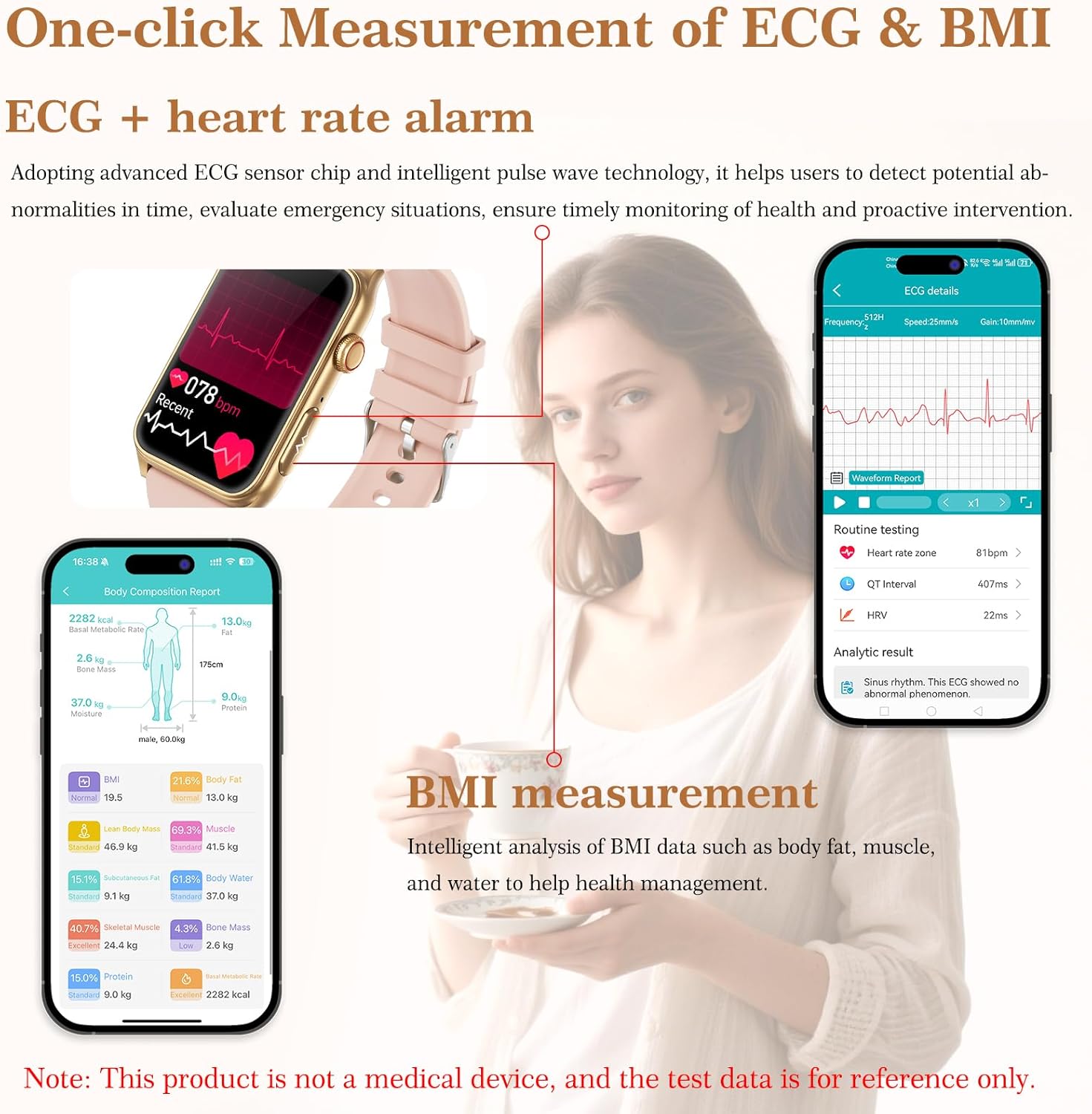Thumbnail 1 de 2026 New Smartwatch for Women with ECG, BP, HR, Temperature & Sleep Monitor