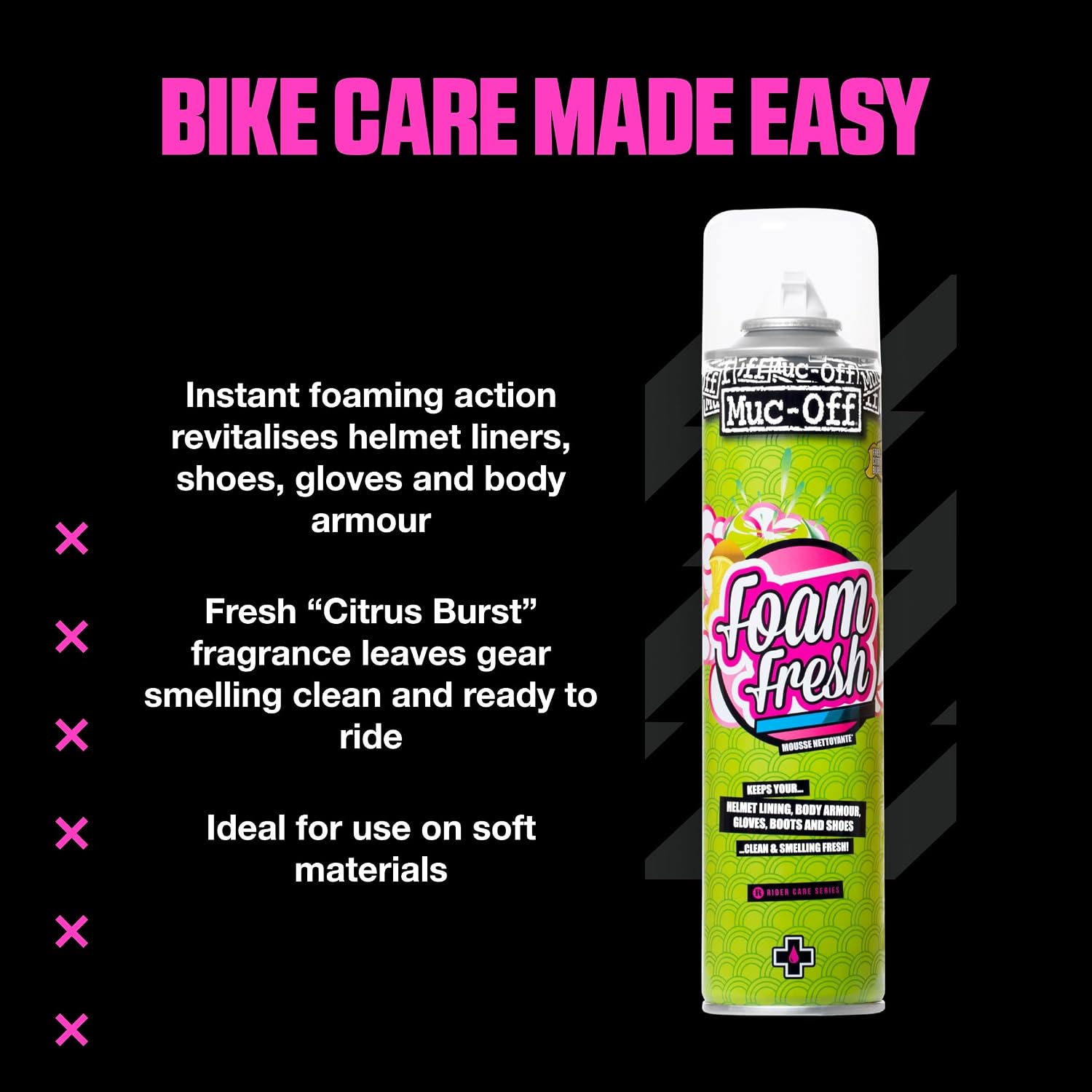 Thumbnail 6 de Muc-Off Foam Fresh-Schaum (400 ml) – schäumendes Sofort-Reinigungsmittel mit Zitrusduft für Helmfutter, Handschuhe und Stiefel