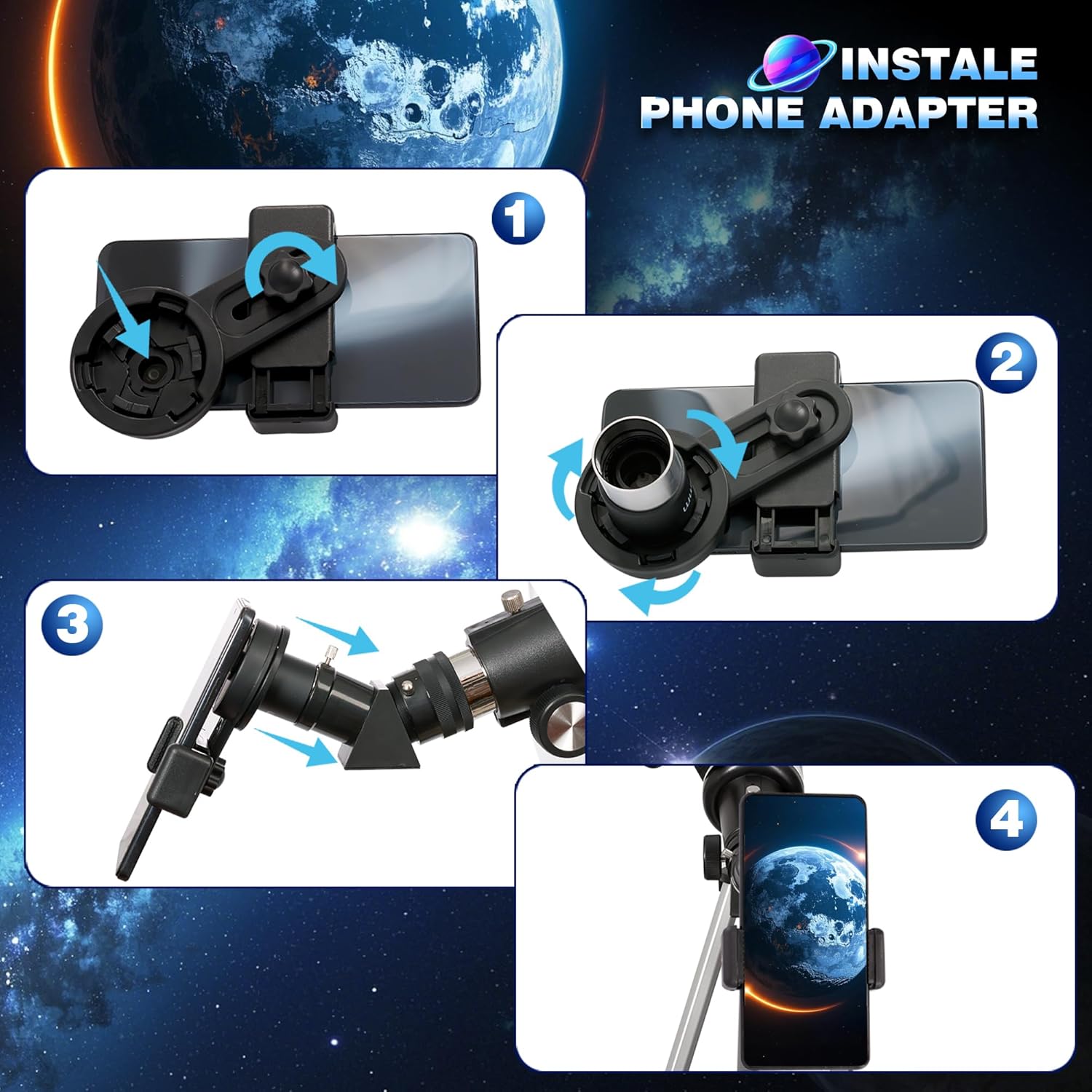 Detalle de 80mm Aperture Refractor Telescope for Adults: Portable, Bright, and Ready for Stargazing