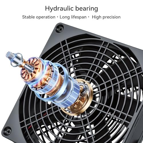 Thumbnail 1 de ELUTENG USB PC Cooling Fan 14cm: 3-Speed Hydraulics, Quiet 5V USB Cooler