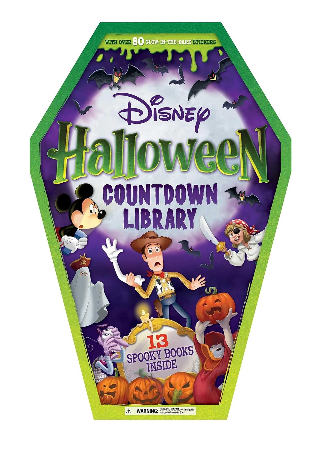 Detalle de Disney Halloween Countdown Library Book with 13 Spooky Stories and 80 Glow-in-the-Dark Stickers
