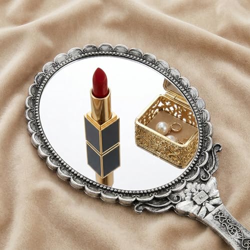 Thumbnail 6 de SAFIGLE Vintage Handheld Mirror with Carved Pattern (9.84 x 4.53 in)