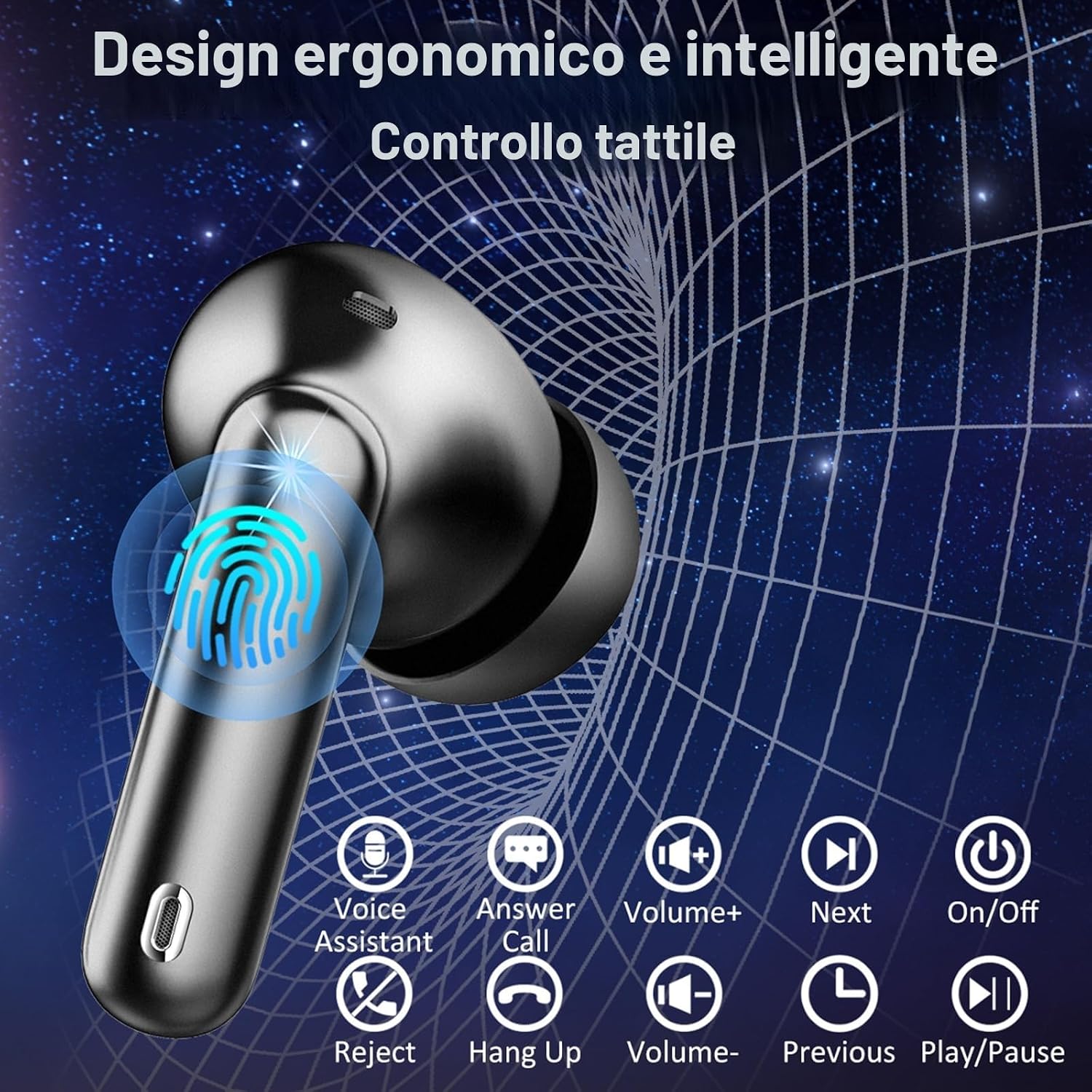 Thumbnail 4 de Nerunsa 2026 Cuffie Bluetooth 5.4 con ANC ENC, IPX7, Display LED e 50 Ore di Autonomia