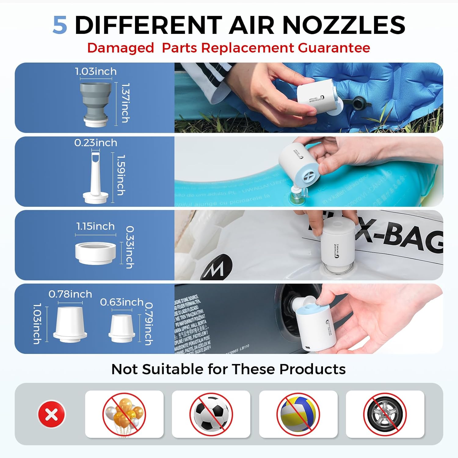 Thumbnail 5 de FLEXTAILGEAR Portable Air Pump for Inflatables (2.82 oz) – Rechargeable Electric Tiny Pump for Camping Gear