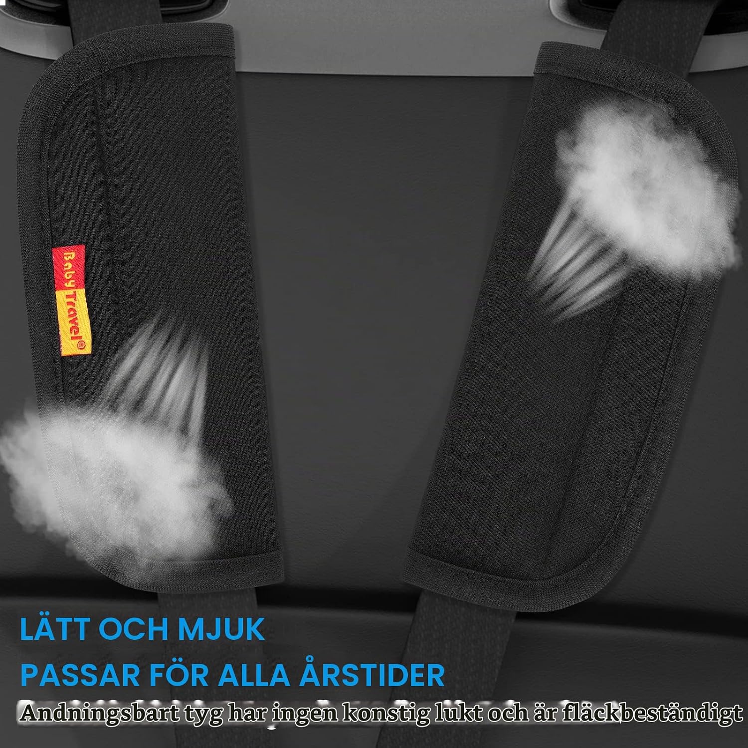 Detalle de URAQT U4-HHJD220826-FBA bältesöverdrag, 2-pack i svart meshtyg