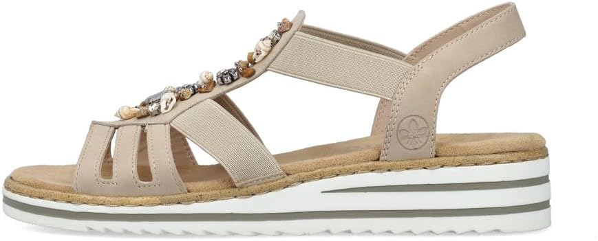 Detalle de Rieker Damen Riemchen-Sandalen V0649-62 Weite E½ – leicht, flexibel und komfortabel