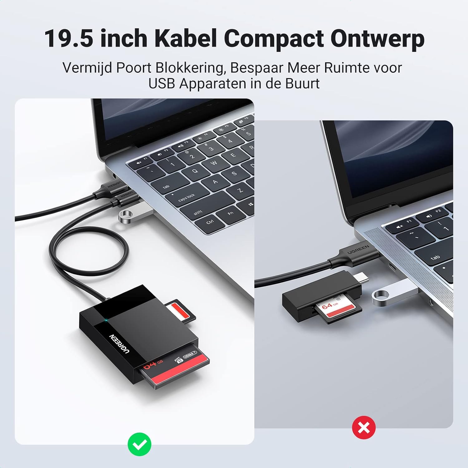 Thumbnail 6 de UGREEN 4-in-1 USB-C-kaartlezer voor SD, microSD, CF en MS