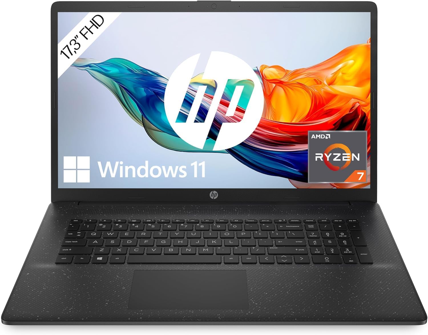 Thumbnail 5 de HP Laptop mit 17,3" FHD-Display, Ryzen 5 7520U, 8 GB DDR5, 512 GB SSD und Windows 11 (QWERTZ) – Schwarz inkl. 25 GB Dropbox