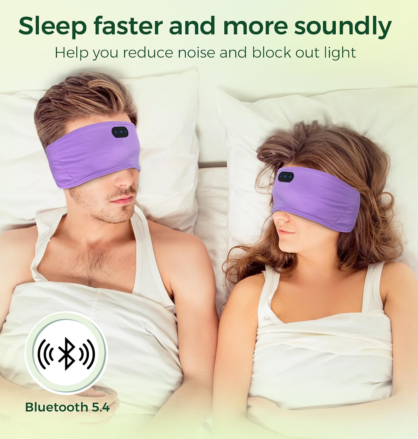 Detalle de MUSICOZY Sleep Headphones Bluetooth Headband (Ultra-thin speakers) for side sleepers