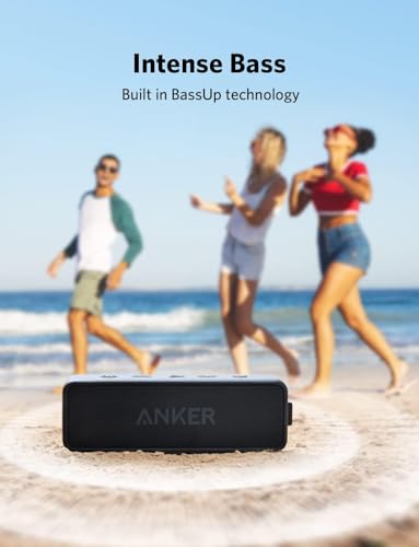 Detalle de Anker Soundcore 2 Portable Bluetooth Speaker: IPX7 Waterproof, 24H Playback, Powerful Bass