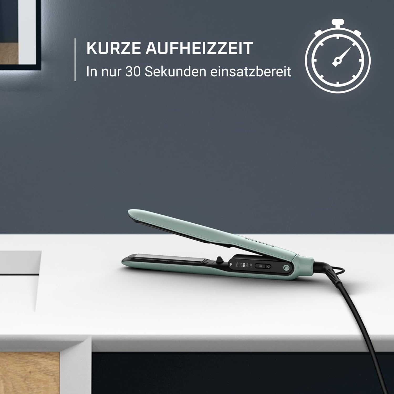 Thumbnail 6 de Rowenta Thermoglide Haarglätter Titanium-Beschichtung SF5120E0 – 5 Temperaturstufen für glattes Styling