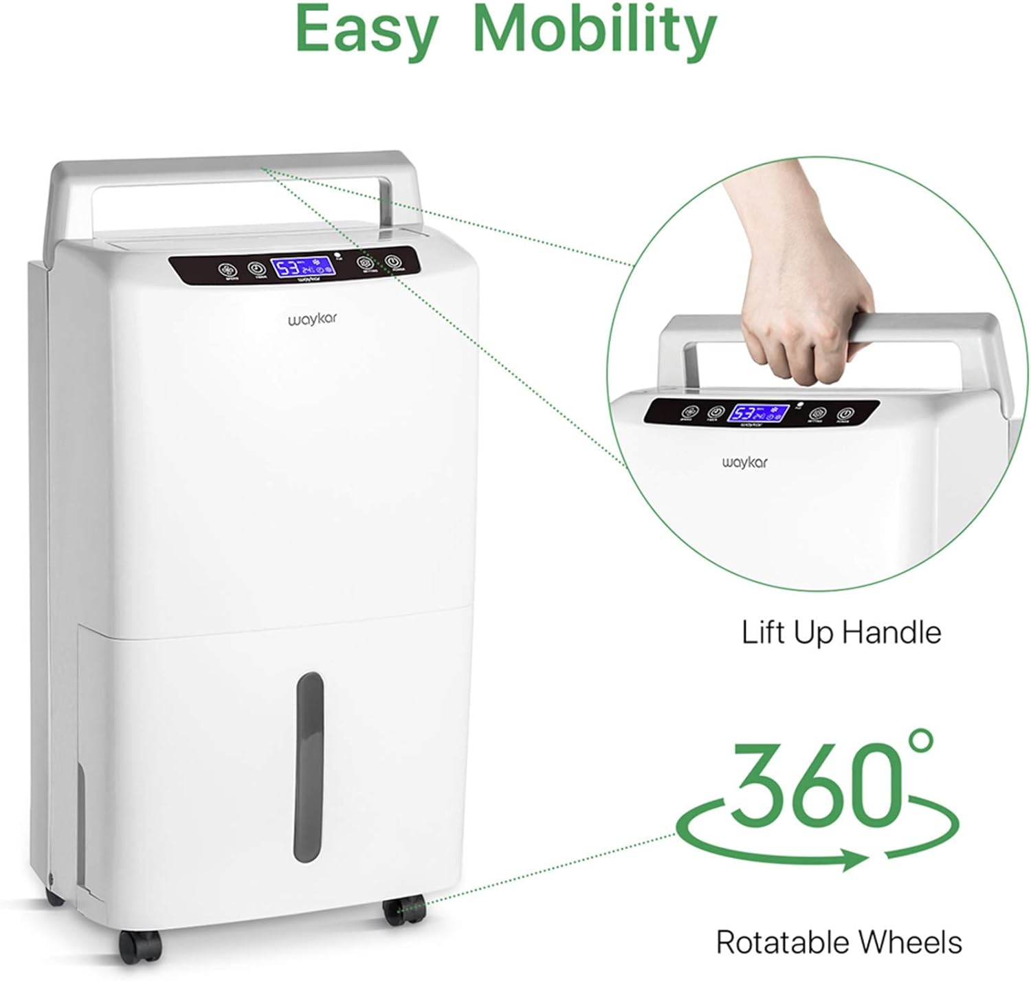 Thumbnail 6 de Waykar PD160B 34-Pint Dehumidifier, 2,000 Sq. Ft., ENERGY STAR
