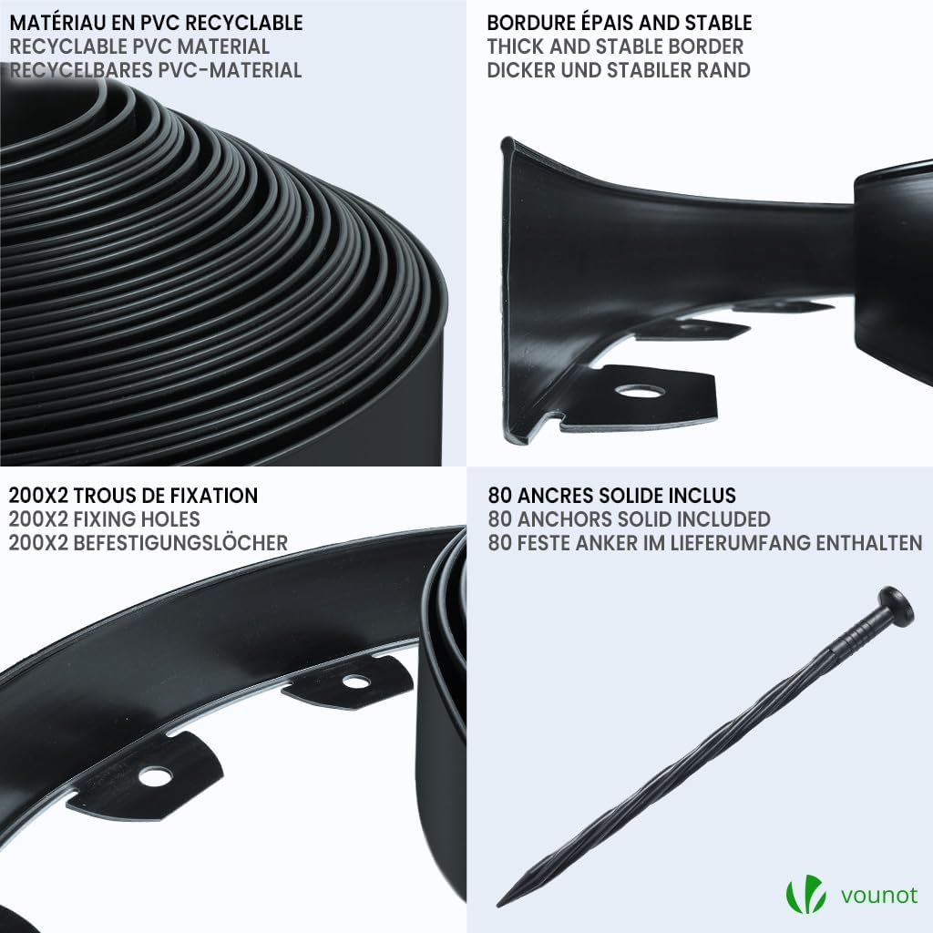 Detalle 2 de VOUNOT 40m Flexible Lawn Garden Edging Border