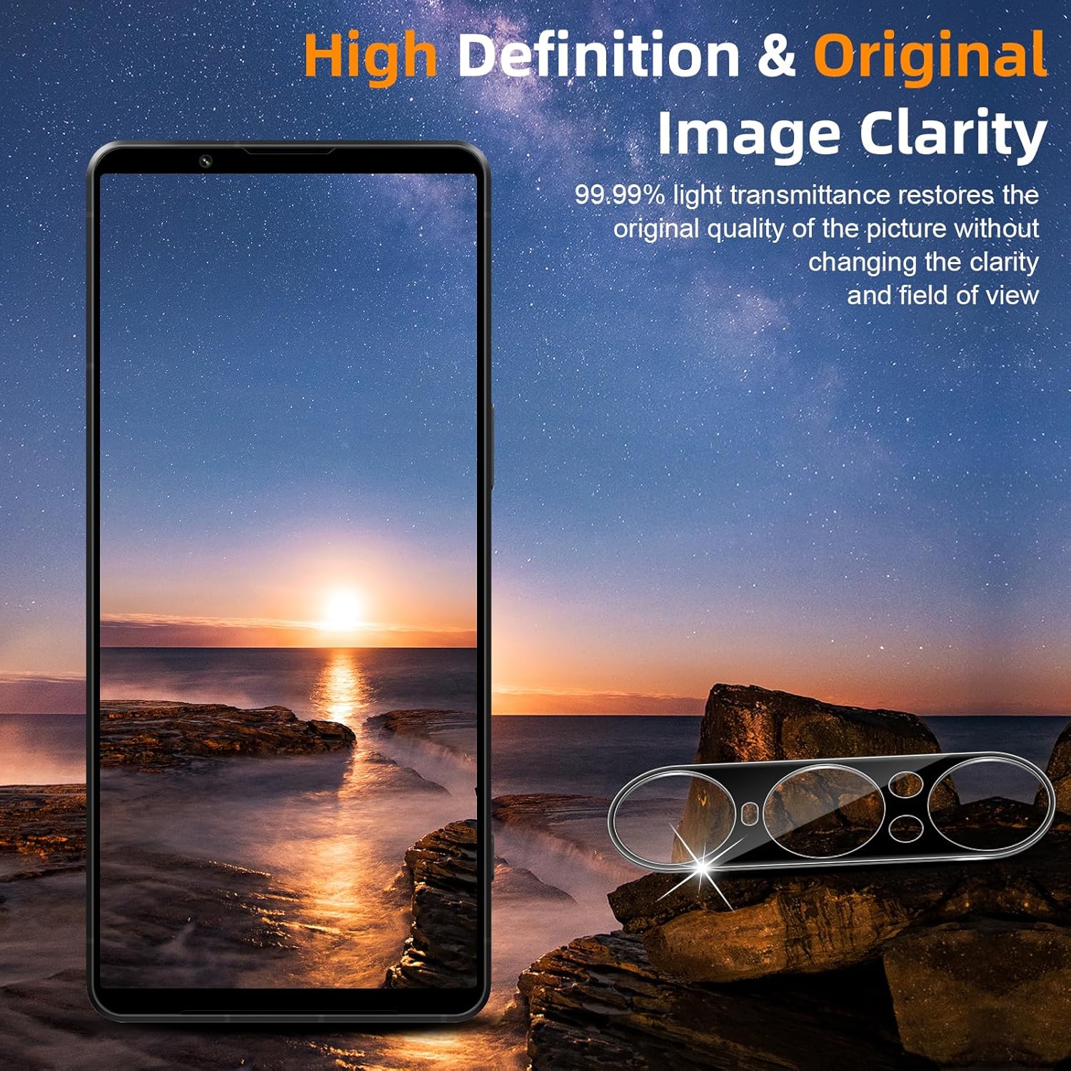 Thumbnail 6 de Vanrain Kameraschutz für Panzerglas für Sony Xperia 1 VII, 3 Stück – 9H Härte, Ultra-klare Linse
