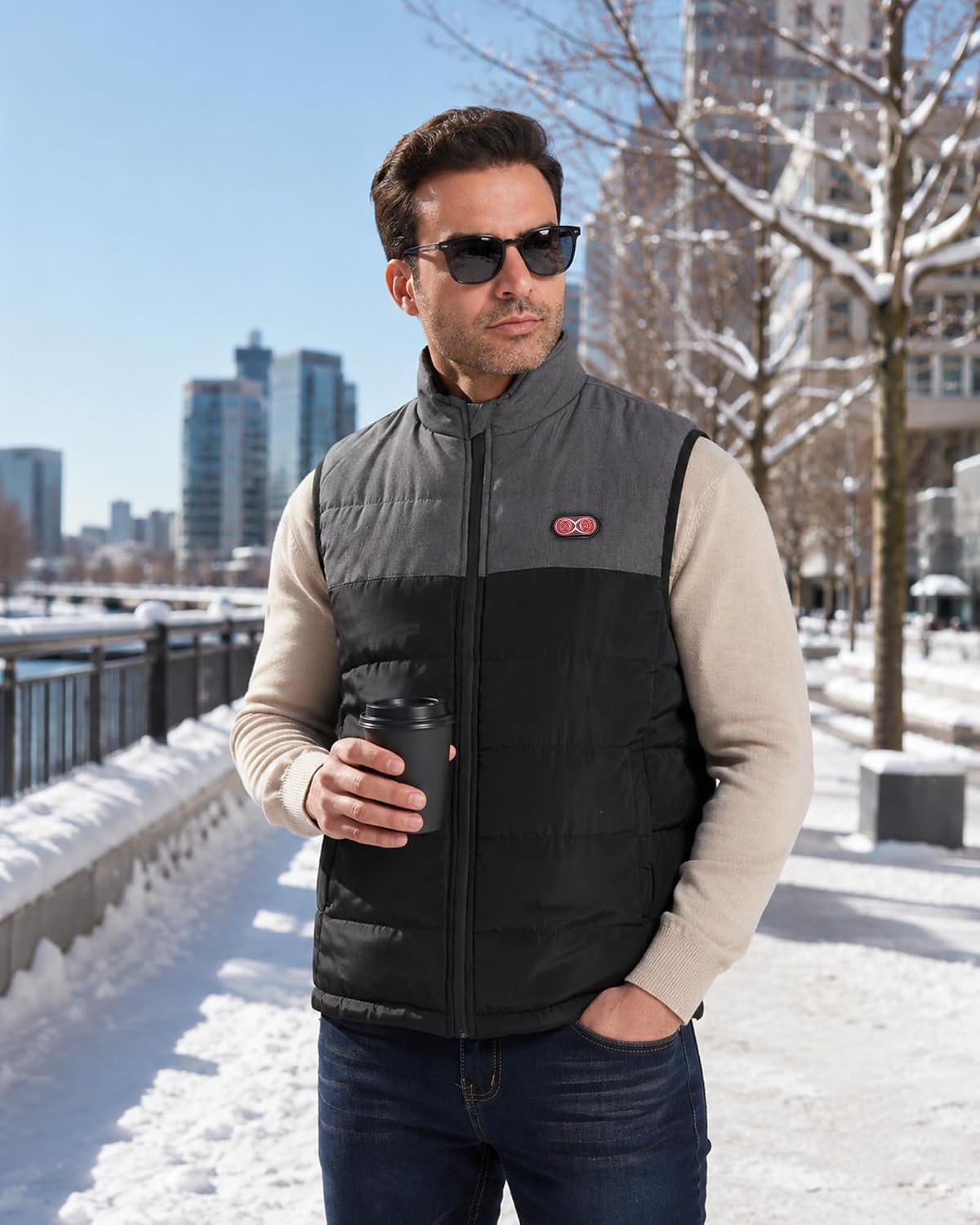 Detalle 2 de Ejoy Heated Vest, Lightweight USB-Powered Waistcoat with 3 Heat Settings