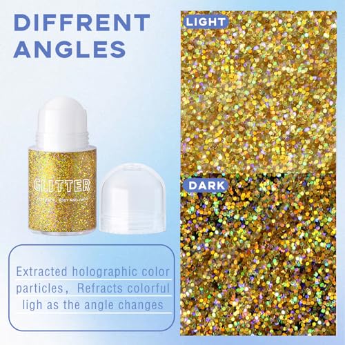 Thumbnail 4 de Noerrors Roll-on Holographic Body Glitter Gel in Gold