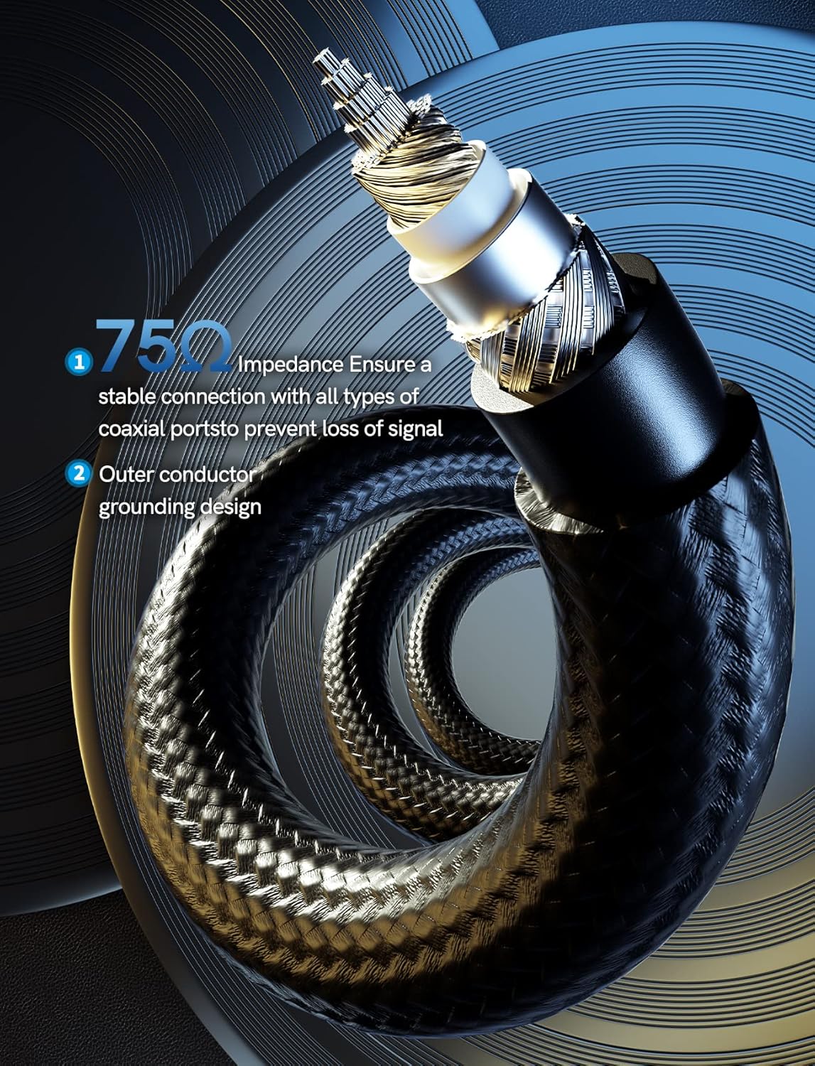 Detalle de VIOY Digital Coaxial Audio Cable (3M) – RCA Male to Male