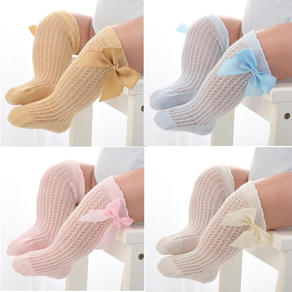Thumbnail 6 de HXQLXGT Spanish 5 Pack Baby Girls Bow Knee High Socks
