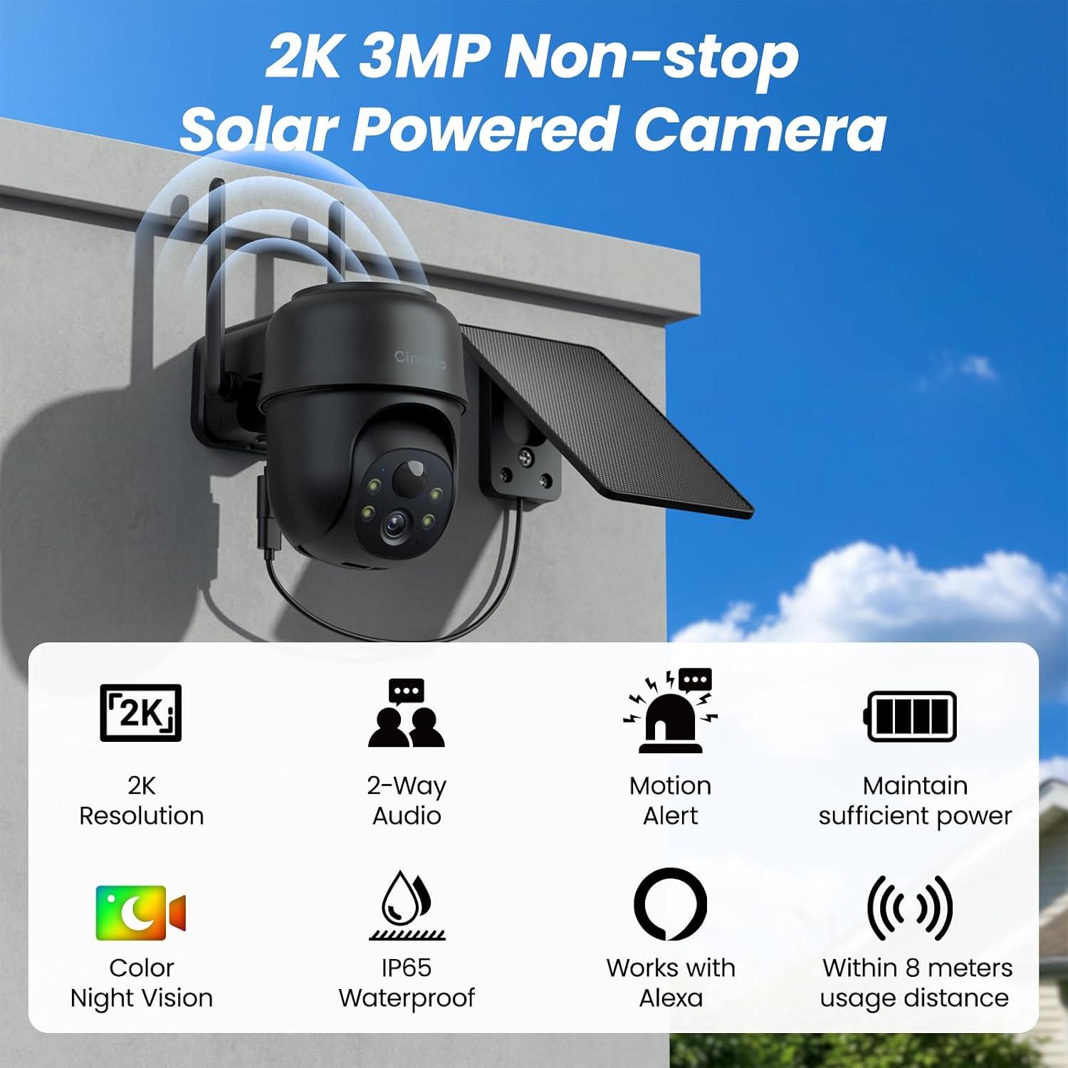 Thumbnail 1 de Cinnado B6 2K Solar Wireless Security Camera