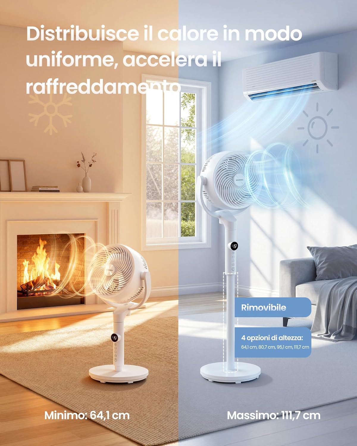 Thumbnail 6 de SONGMICS Ventilatore a Piantana XFC002W1EU: silenzioso, versatile e regolabile per ogni stanza