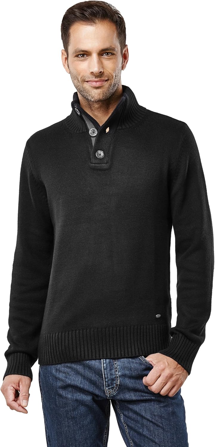 Thumbnail 4 de Maglione pullover elegante da uomo Vincenzo Boretti, collo sciallato a costine slim
