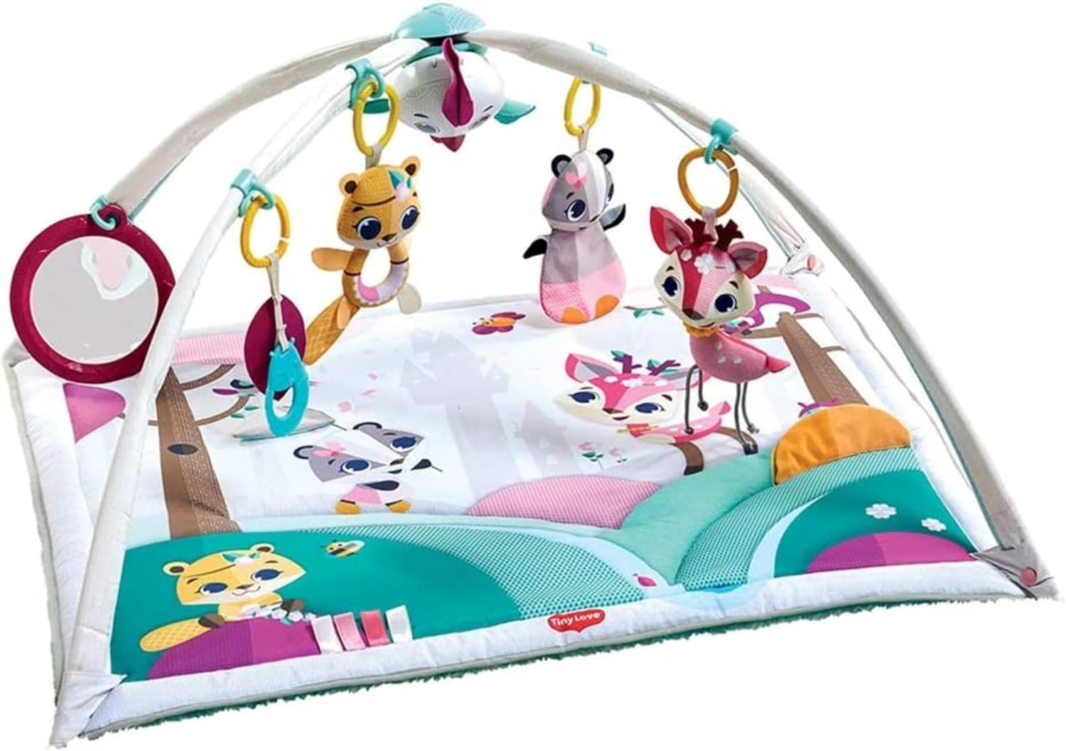 Detalle de Tiny Love Gymini Deluxe 2-in-1 Musical Baby Play Mat (0+ months) with Adjustable Arches & Take-Along Toy