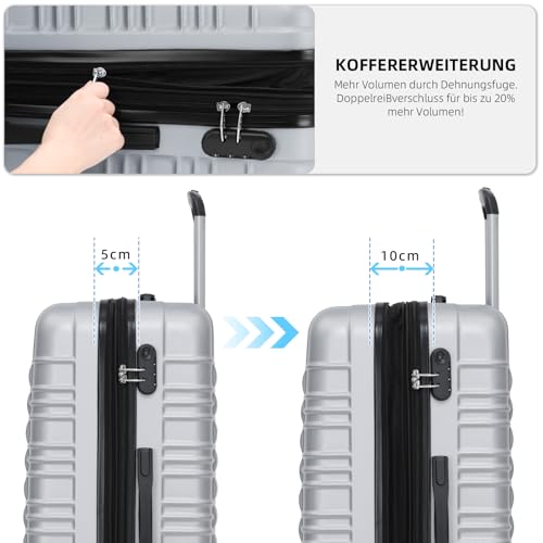 Thumbnail 2 de BEIBYE Reisekoffer 2088 – Stabiler ABS-Koffer mit Erweiterung und Zwillingsrollen