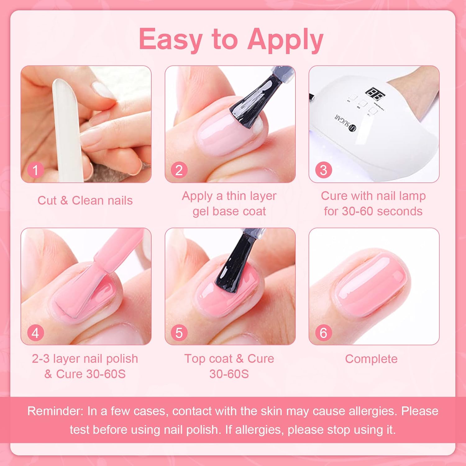 Thumbnail 4 de Shining She UV-Nagellack-Set mit 10 Farben (Glitter) – 8 ml pro Flasche, Soak-Off-Gel für LED/UV