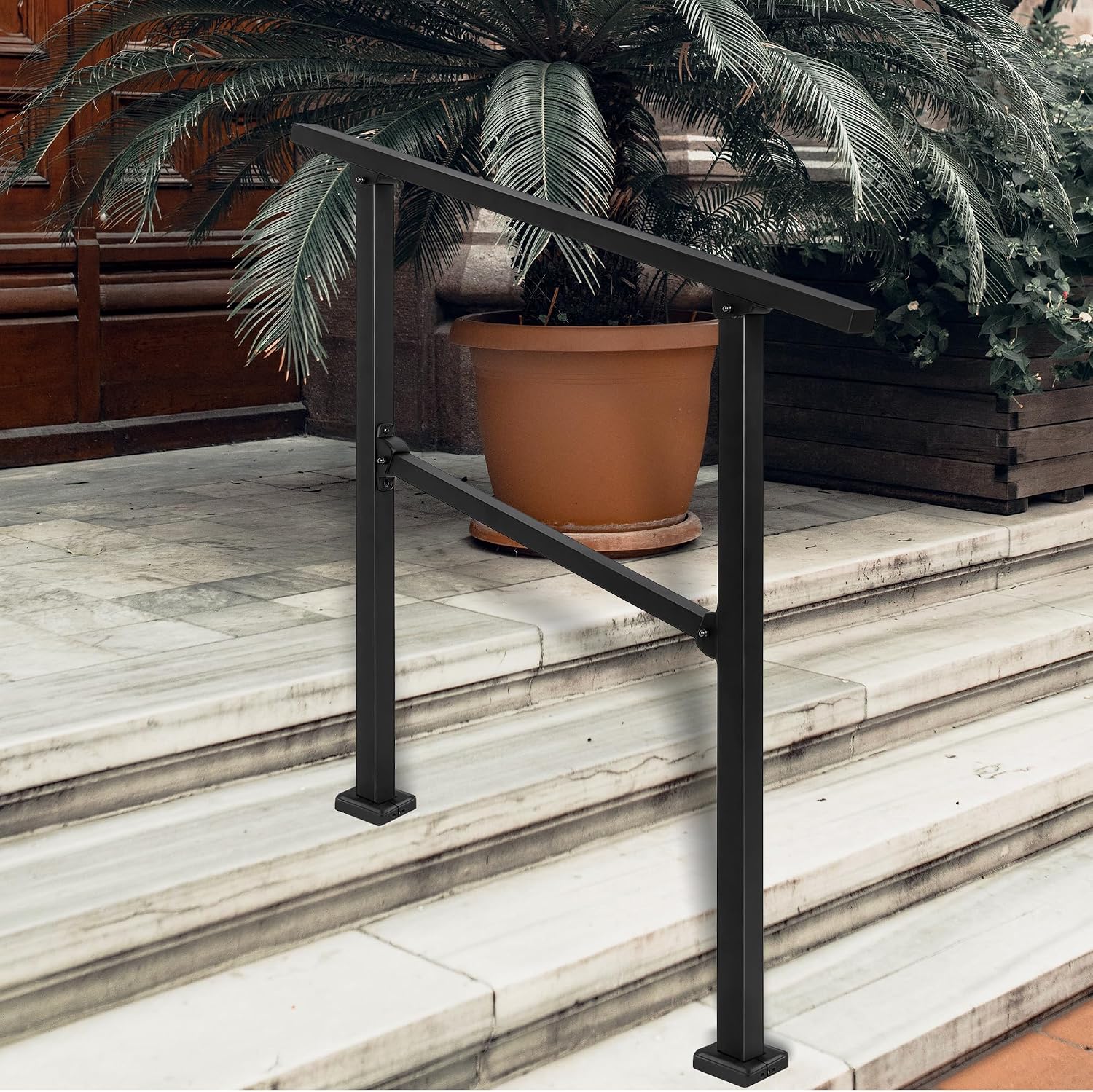 Detalle 2 de Wrought Iron Outdoor Handrail for 2-3 Steps ðŸ›