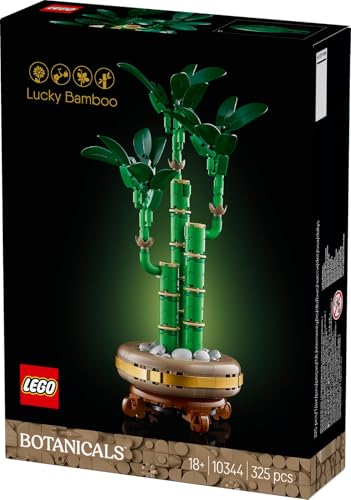 Detalle 2 de LEGO Botanicals Lucky Bamboo – plante artificielle à monter avec pot et socle bois – 10344