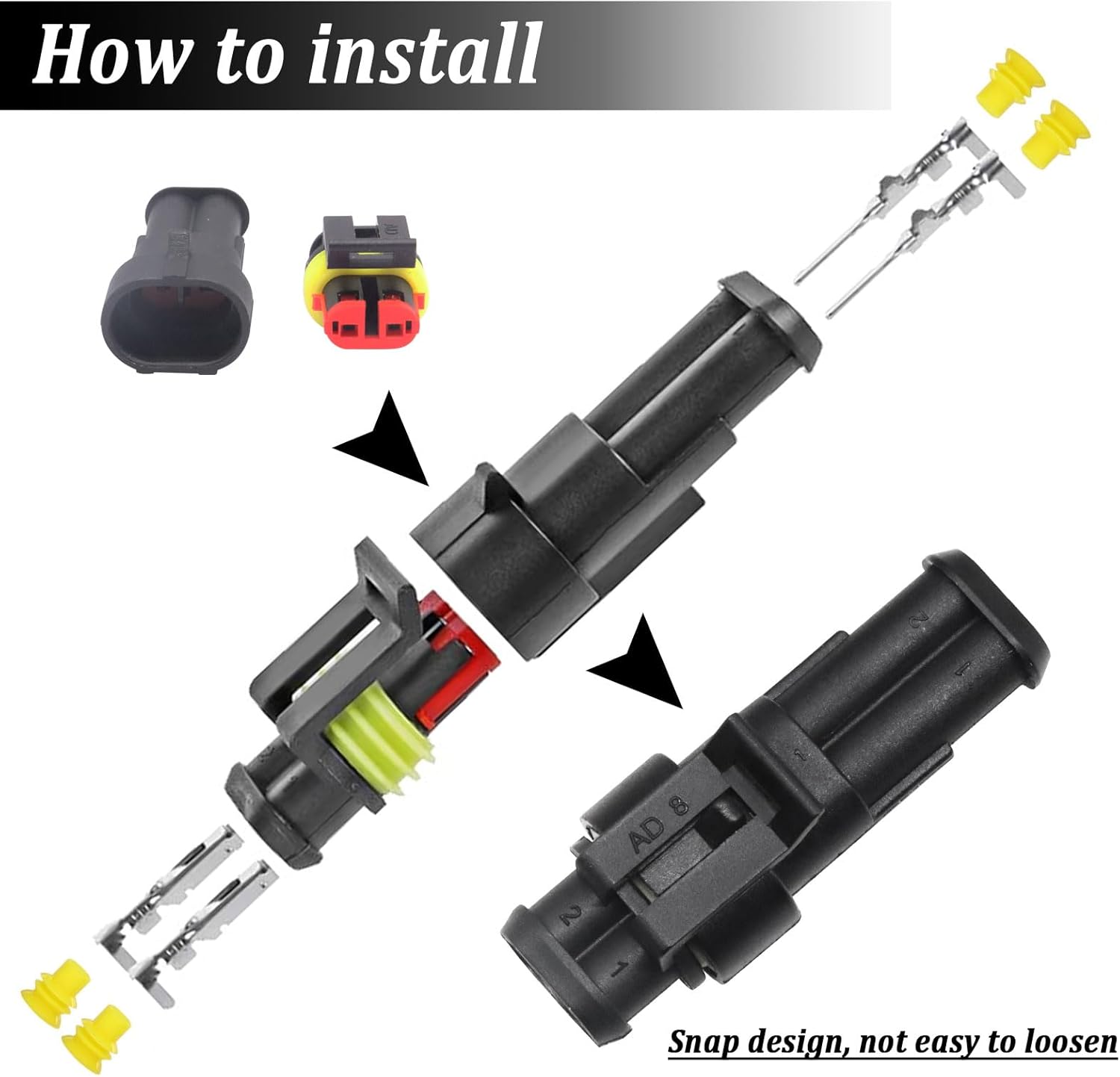 Thumbnail 3 de Maierke 1008PCS 63 Sets Waterproof Automotive Electrical Connectors Kit with Ratcheting Crimping Tool