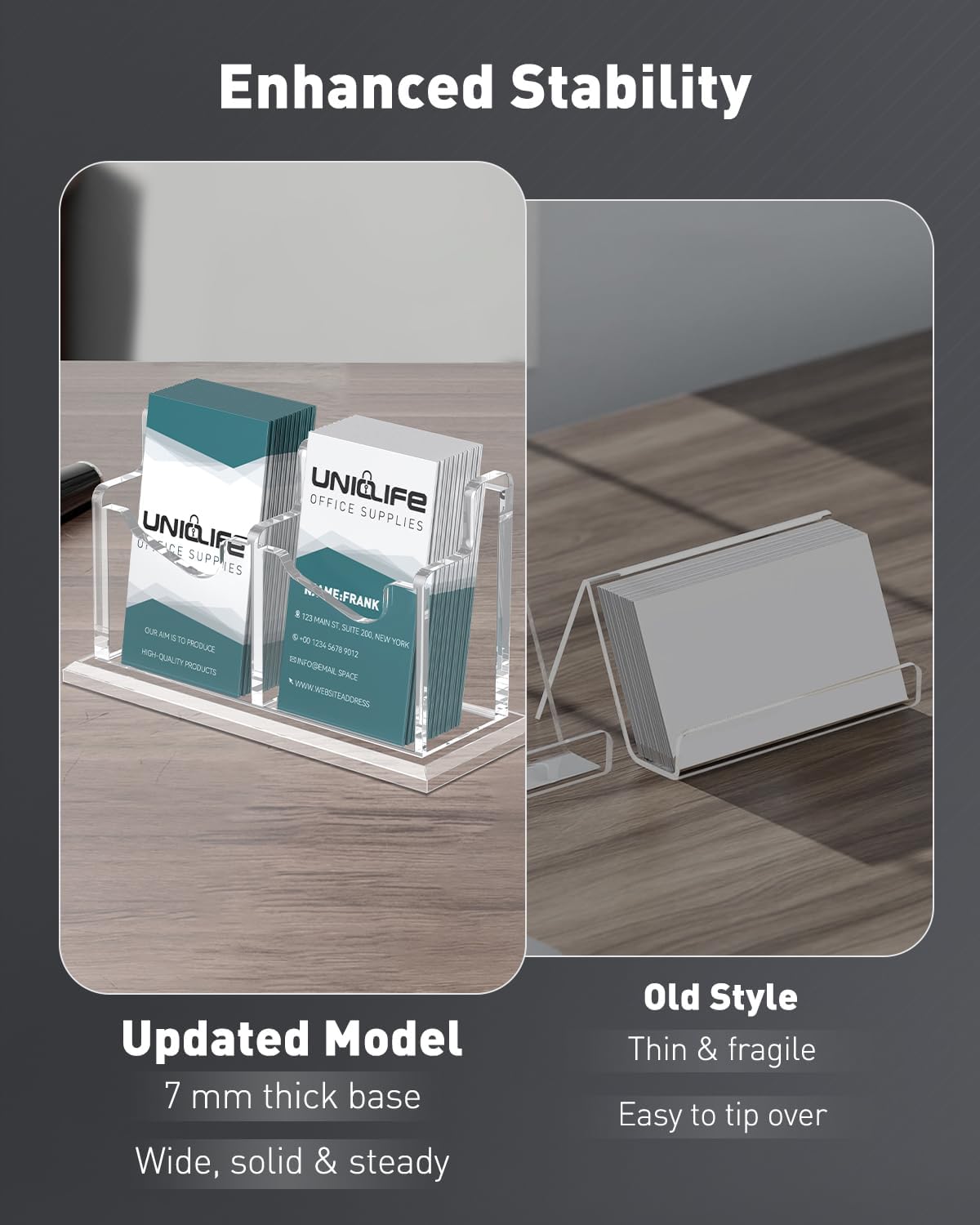 Thumbnail 3 de Uniclife porte-cartes en acrylique transparent, 2 emplacements (capacité jusqu’à 120 cartes)