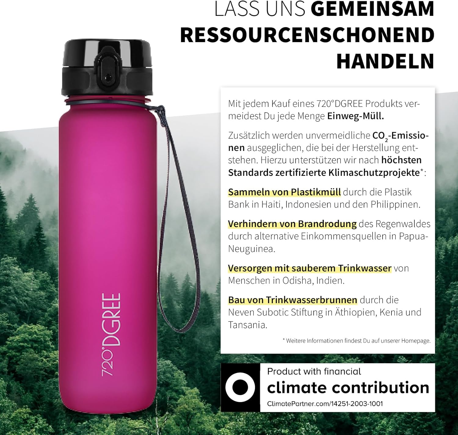 Thumbnail 4 de 720°DGREE uberBottle Kids Trinkflasche 350 ml mit Sieb – auslaufsicher, BPA-frei, stoßfest (ab 3 Jahren)