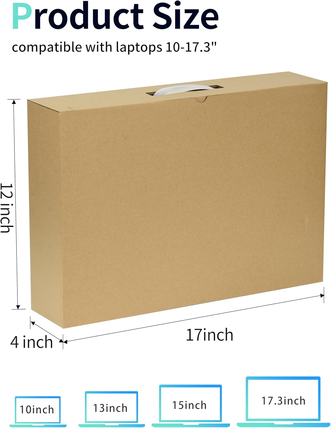 Detalle 2 de ALASHI laptop shipping box with protection foam (up to 17.3-inch), cardboard secure mailer in brown