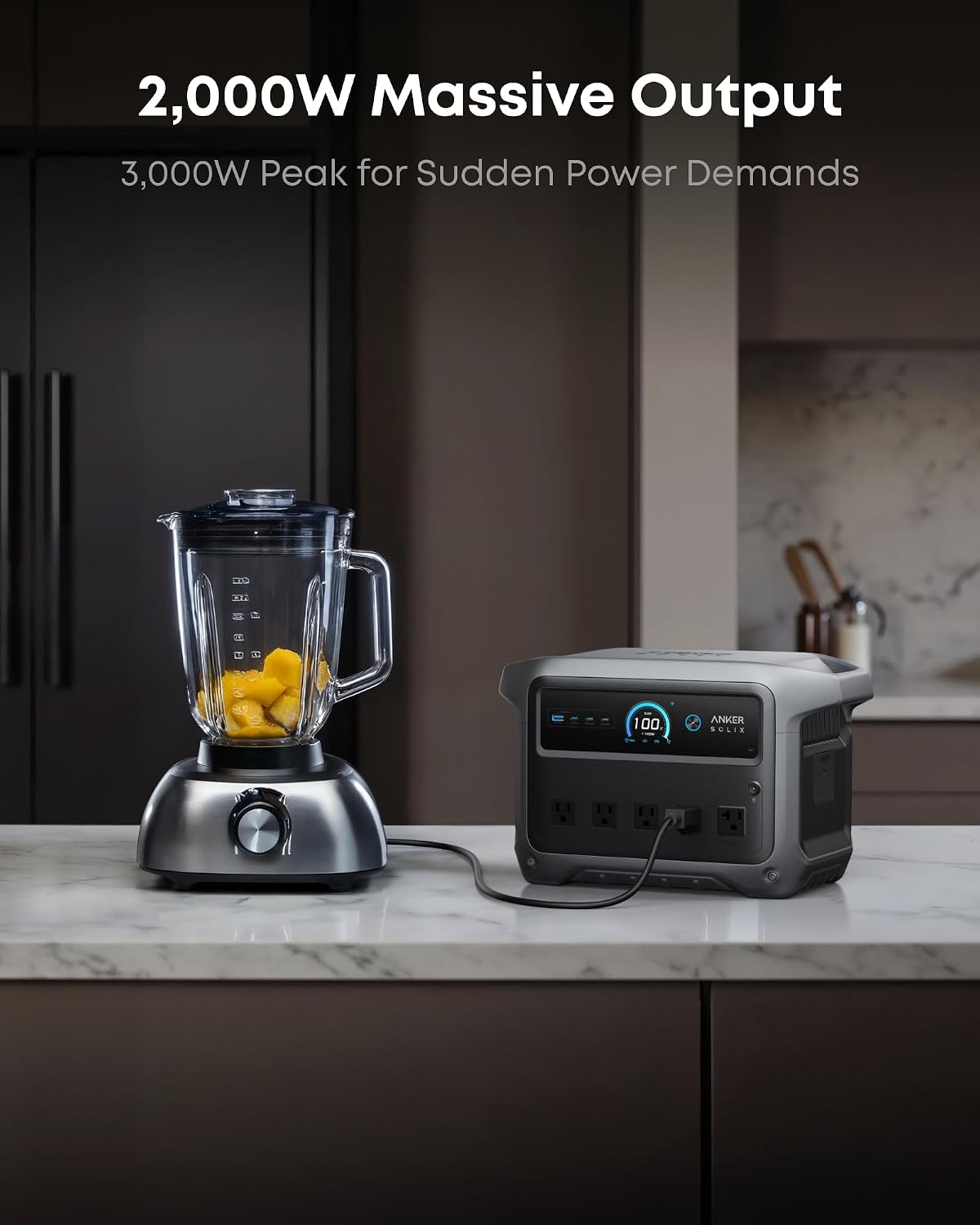 Detalle de Anker SOLIX C1000 Gen 2 (A1763) Portable Power Station, 1,024Wh, 2,000W